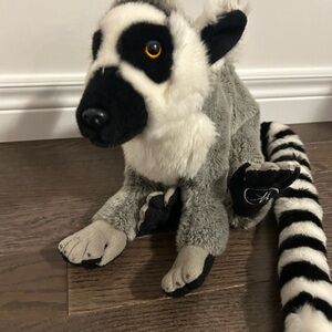 Lemur Plush Stuffed Animal - Grey and Black